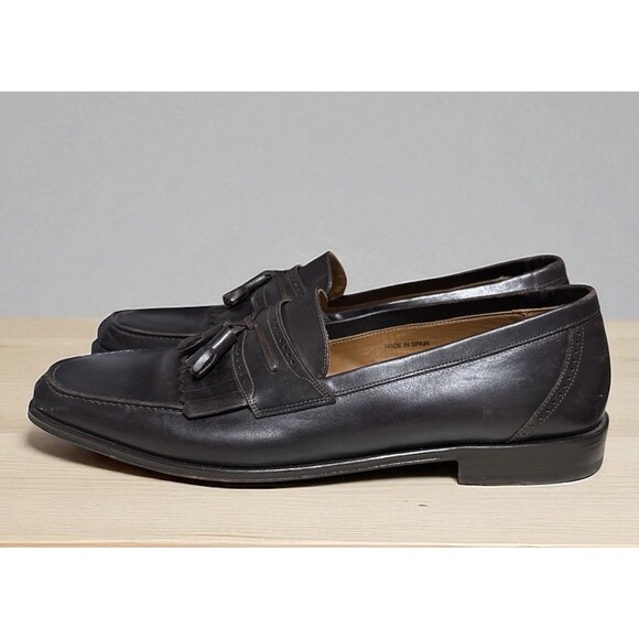 Mezlan Domino Tassle Loafer Shoes Men\'s Size 13 M Black Slip On Leather Spain